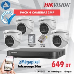 PACK DE 4 CAMERAS HD 2MP IR20M