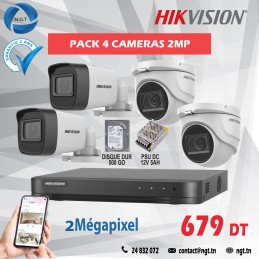 PACK DE 4 CAMERAS HD 2MP IR20M