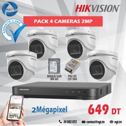 PACK DE 4 CAMERAS HD 2MP IR20M