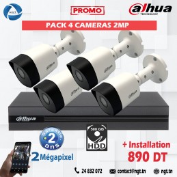 PACK 4 CAMERAS 2MP HIKVISION